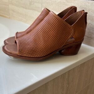Sofft Tan Perforated Heeled Boots